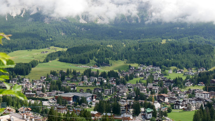 Fototapeta na wymiar Panorama di Cortina d'Ampezzo