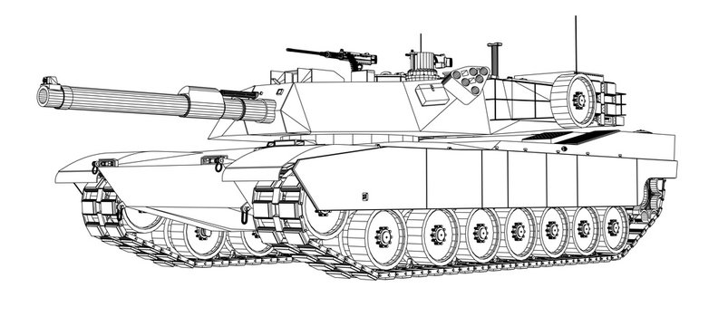 Blueprint of realistic tank