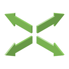 Set of Isometric green arrows, navigation concept illustration