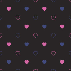 Abstract seamless pattern with hearts. Valetines day, birthday or girlish design.