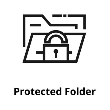 cripted folder line icon