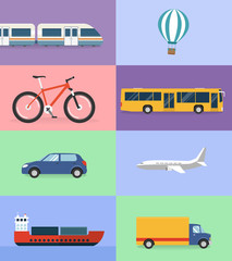 Verkehrsmittel Flat Design
