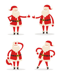Set of Santa Clauses in Different Pose Vector Icon