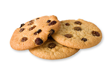 Raisins Cookie isolated on white background