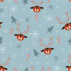 Christmas holiday seamless pattern.