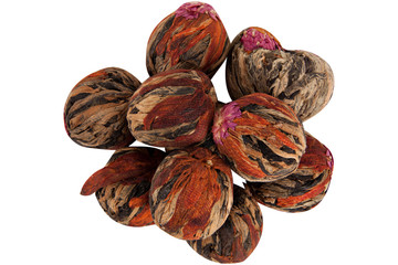 Tea on the white background