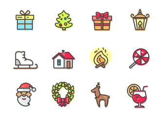 Christmas Objects Collection Vector Illustration