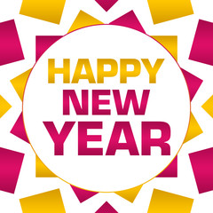 Happy New Year Pink Gold Circular Background 