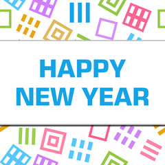 Happy New Year Colorful Squares Background 