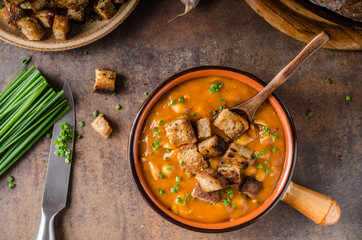 Goulash soup with croutons