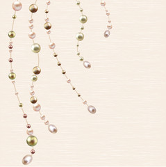Pearl. Beads. Garland. Jewelry. Necklace. Vector illustration. Fashion.