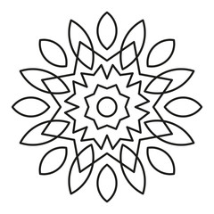 Simple Mandala Shape for Coloring. Vector Mandala. Floral. Flower. Oriental. Book Page. Outline.