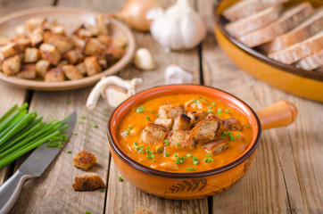 Goulash soup with croutons