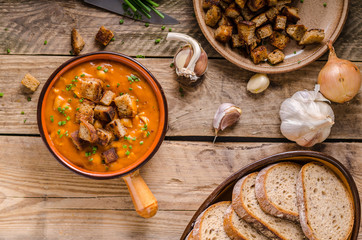 Goulash soup with croutons