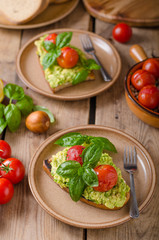 Bread cheese spread baked tomato