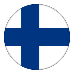 Flag of Finland, icon. Realistic color. Abstract concept. Vector illustration on white background.
