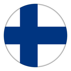 Flag of Finland, icon. Realistic color. Abstract concept. Vector illustration on white background.