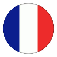 Flag of France, icon. Realistic color. Abstract concept. Vector illustration on white background.