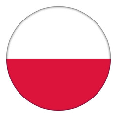 Flag of Poland, icon. Realistic color. Abstract concept. Vector illustration on white background.