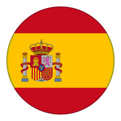 Obraz premium Flag of Spain, icon. Realistic color. Abstract concept. Vector illustration on white background.