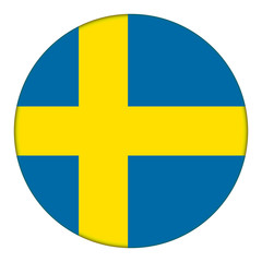 Flag of Sweden, icon. Realistic color. Abstract concept. Vector illustration on white background.