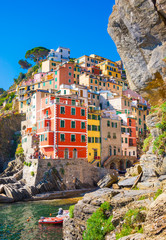 Fototapeta na wymiar Riomaggiore village of Cinque Terre in Italy