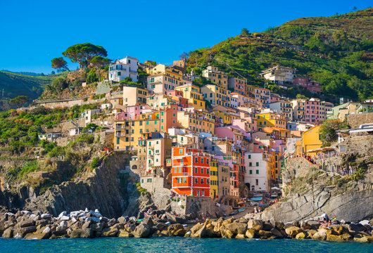 Riomaggiore village of Cinque Terre in Italy