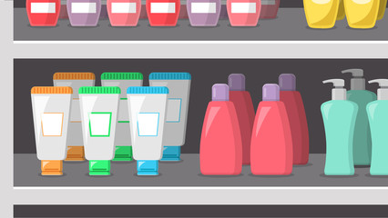 Supermarktregal Flat Design © schlaumal