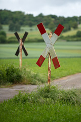 Fototapeta premium Crossbuck on a little traveled route