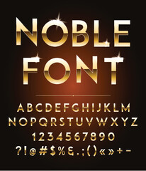 High quality gold-effect vector letters. Vector illustration