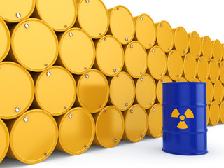 3D rendering radioactive barrels © apopium