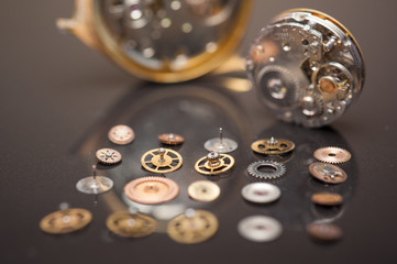 Detail of watch machinery.