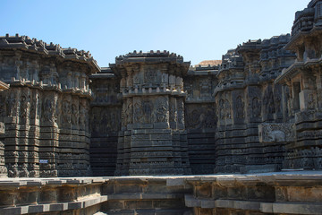 Outer view. Hoysalesvara Temple, Halebid, Karnataka, 12th Century. Shiva temple