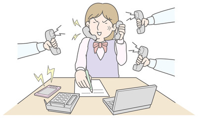 沢山のクレームを押し付けられるOL