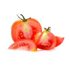 Tomato vegetable slice isolated on white background