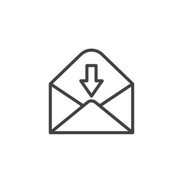 Receive e-mail line icon, outline vector sign, linear style pictogram isolated on white. Incoming message symbol, logo illustration. Editable stroke
