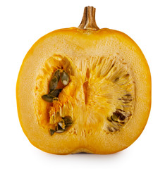 Half of juicy fresh pumpkin