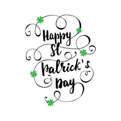 Lettering Happy St. Patrick's Day. Vector illustration.