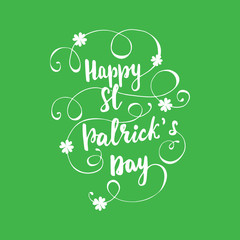 Lettering Happy St. Patrick's Day. Vector illustration.