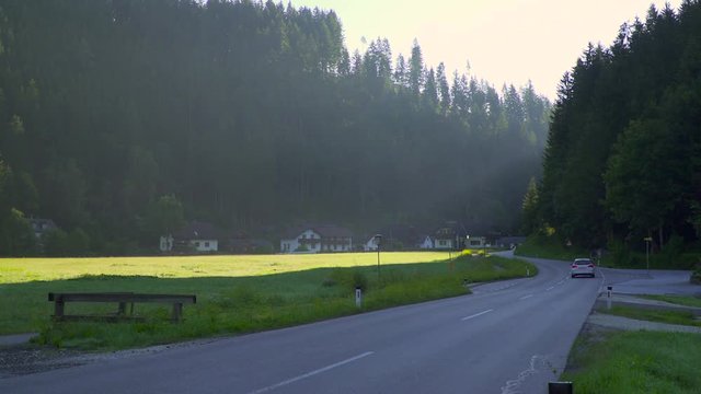 Sunrise in the Austrian village Ratten that is placed in the Alps.