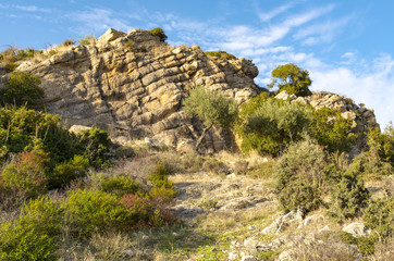 Fototapeta na wymiar Wild countryside and traditional landscape in Greece