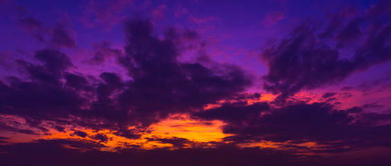 panorama twilight sky and cumulus cloud