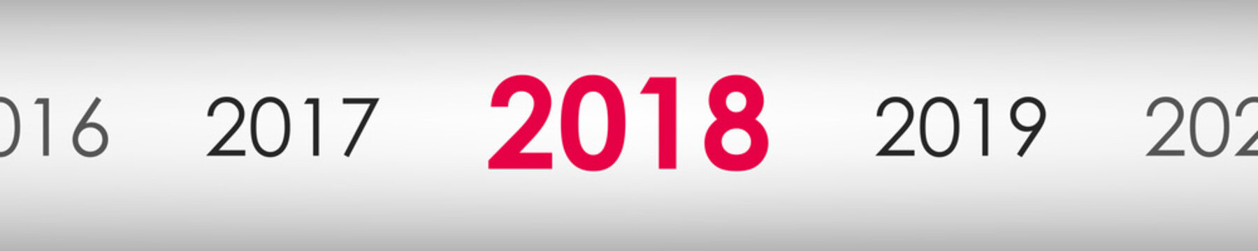 Jahr 2018 - Zahlenstrahl - Banner - Neujahr