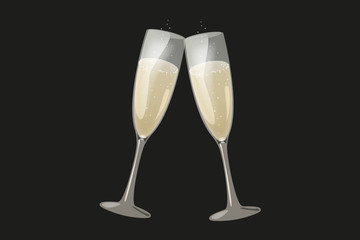 Sektgläser anstoßen - Prost - NEujahr - Feier - Party