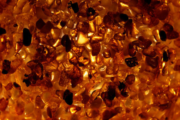 Amber grains with backlight illumination