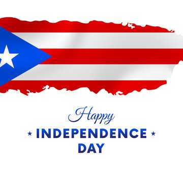 Puerto Rico Independence day. Puerto Rico map. Vector illustration.