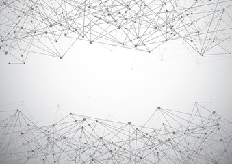 Abstract Polygonal Space Background with Connecting Dots and Lines. Vector Illustration