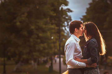 Beautiful young couple on the waterfront