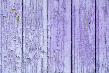 Arrière-plan: planches en bois, vieille peinture écailléуe, couleur mauve
