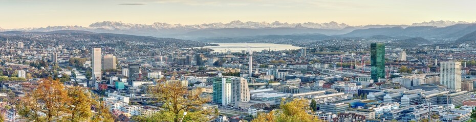 Panorama von Zürich - obrazy, fototapety, plakaty